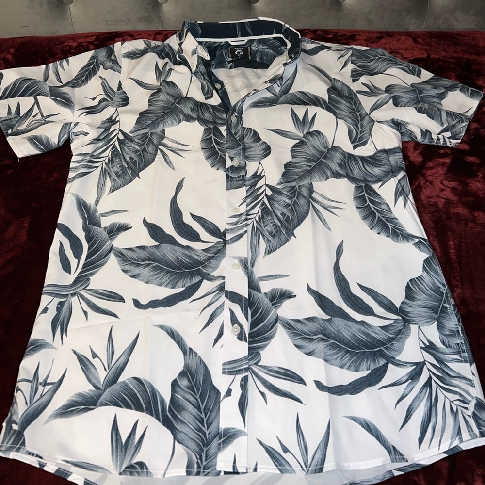 Men's Leaf Pattern Casual Shirt